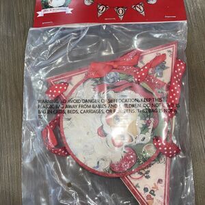 Mr. Christmas Vintage Style Banner Santa JOY w/ Ribbon 53" Wide #18983 NEW